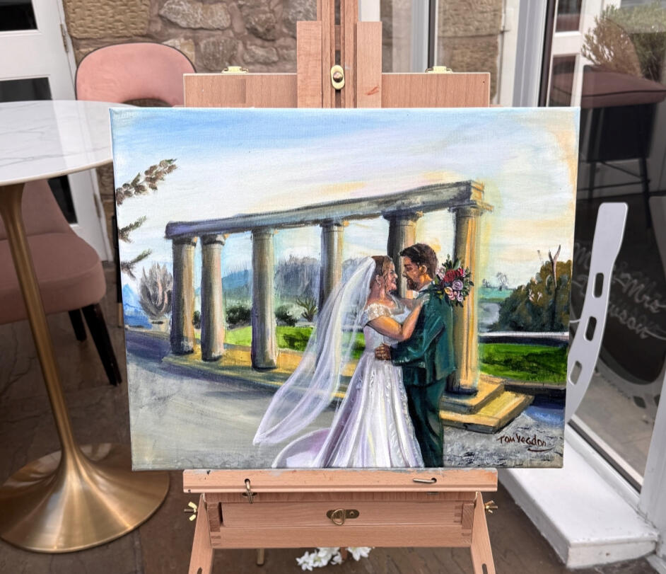 Live wedding portrait reveal yorkshire Wedding portrait revealed yorkshire
