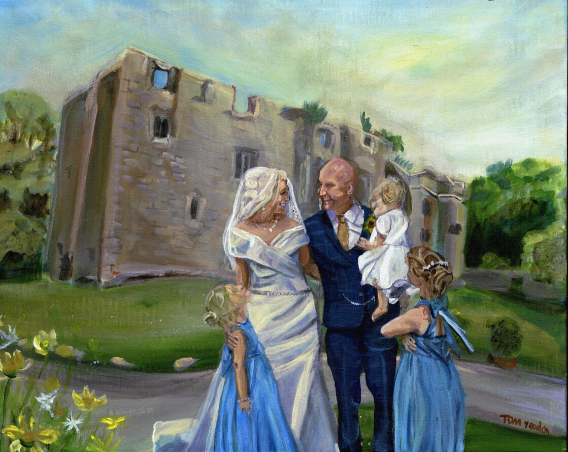 Wedding-painting-Leah-and-Olly Live wedding painting yorkshire of Leah and Olly